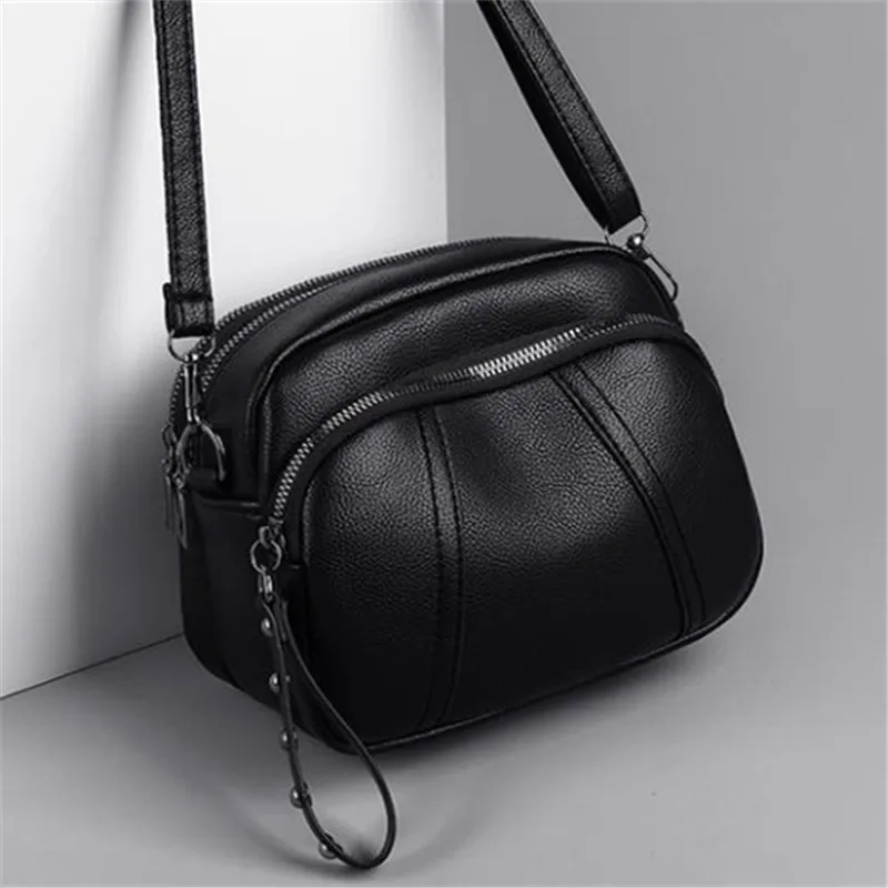 Casual Chic Black Soft Leather Crossbody Bags, Small Multi Zip Shoulder Purse, Mobile Phone Bag, Rivet Zipper, Small Square Bag
Casual Chic Black Soft Leather Crossbody Bags, Small Multi Zip Shoulder Purse, Mobile Phone Bag, Rivet Zipper, Small Square Bag