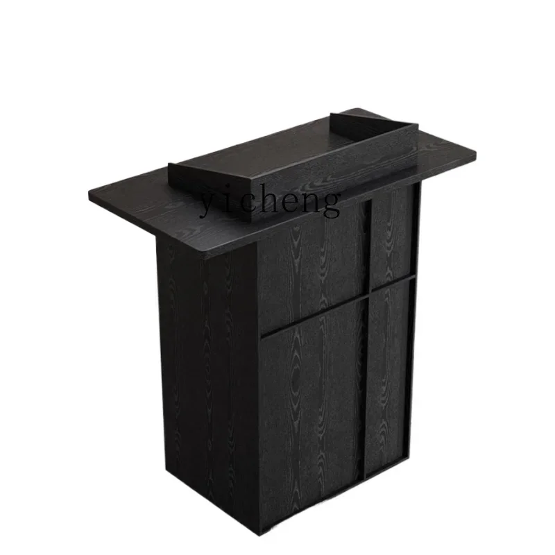 Restaurant Guide Table Black Wood Grain Shopping Guide Table Store Door with Wheels Mobile Information Desk
Restaurant Guide Table Black Wood Grain Shopping Guide Table Store Door with Wheels Mobile Information Desk