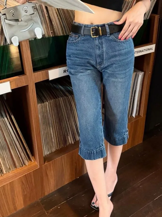 Korean Style High Waist Seven-Foot Jeans Women's Fashionable Versatile Chic Denim Pants Straight Leg Casual Old Fashioned
Korean Style High Waist Seven-Foot Jeans Women's Fashionable Versatile Chic Denim Pants Straight Leg Casual Old Fashioned