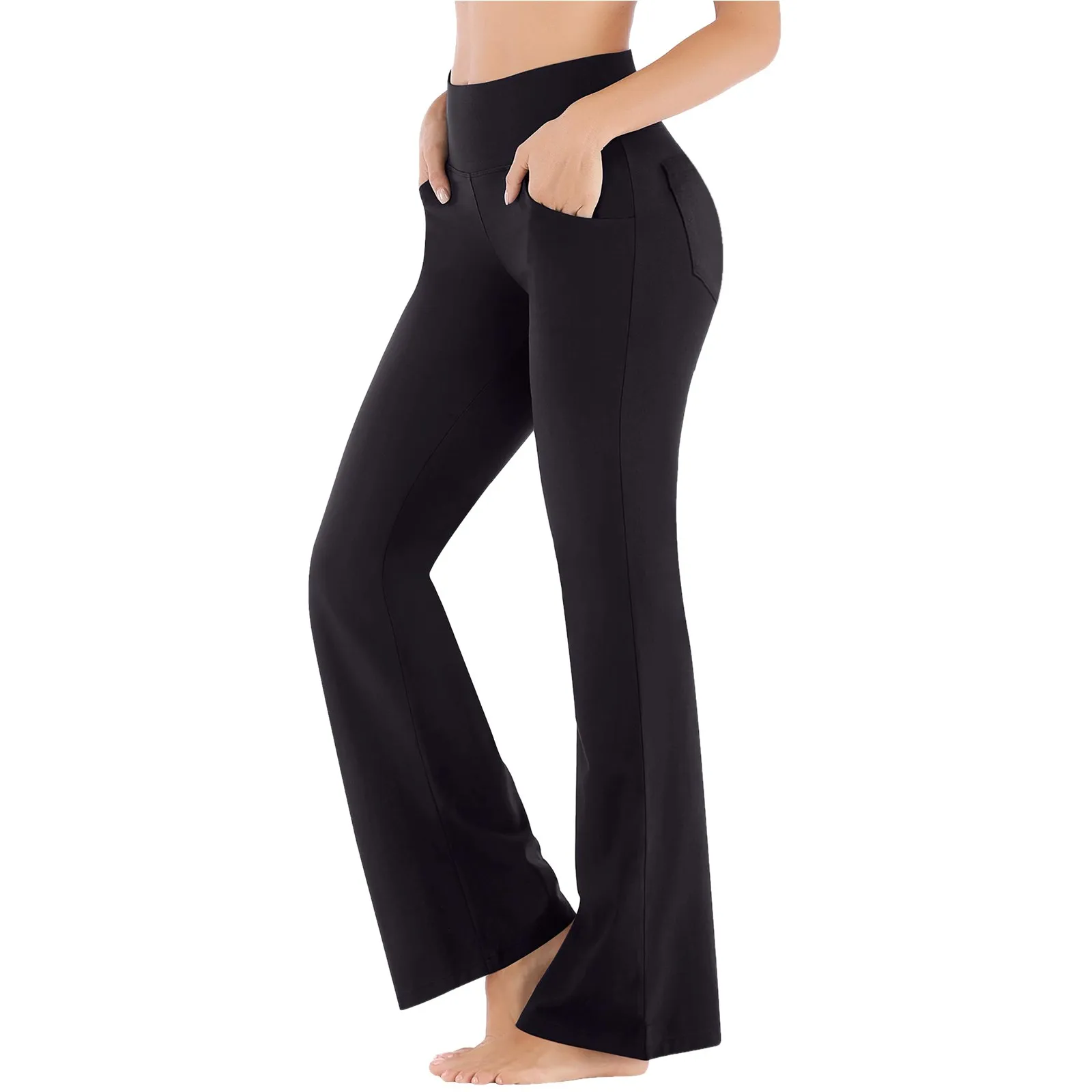 Women's Black Hight Waist Slim Sport Yoga Flare Pants Casual Wide Leg Leggings Elegant Slim Yoga Pilates Trousers With Pockets
Women's Black Hight Waist Slim Sport Yoga Flare Pants Casual Wide Leg Leggings Elegant Slim Yoga Pilates Trousers With Pockets