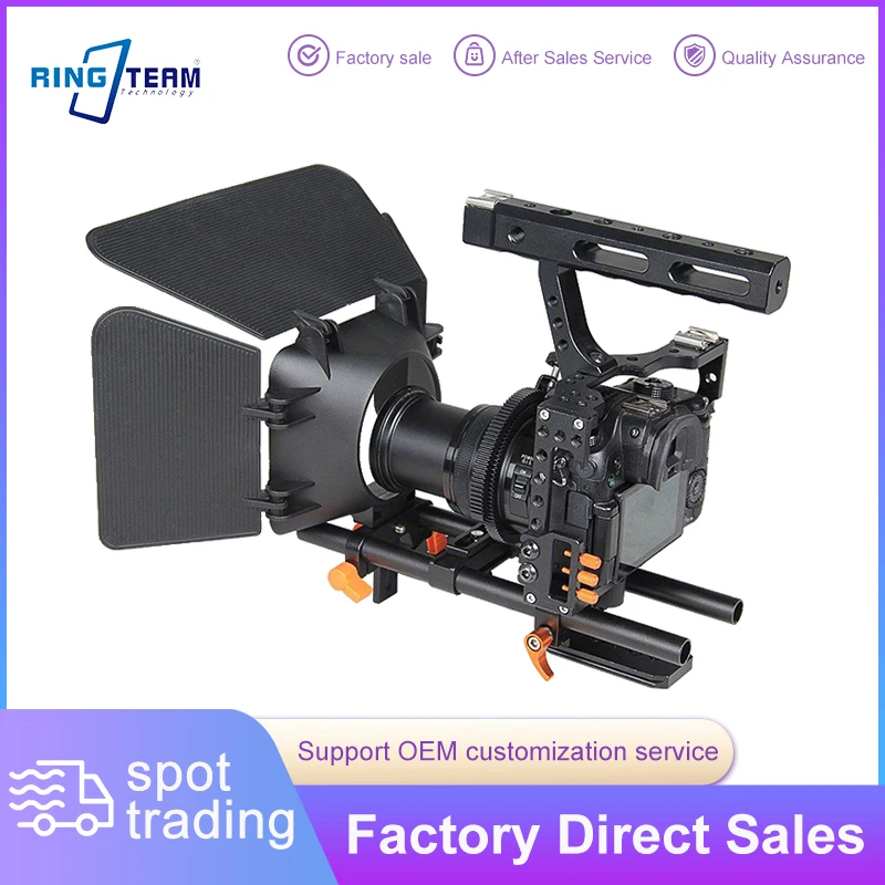 Camera Cage Kit with Matte Box & Follow Focus - CNC Aluminum for Sony A7/A6000 & Panasonic GH4
Camera Cage Kit with Matte Box & Follow Focus - CNC Aluminum for Sony A7/A6000 & Panasonic GH4