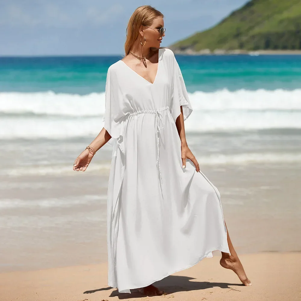 2025 Spring Summer Beach Smock Rayon Waist Drawstring Holiday Gown Bikini Sunscreen Shirt Women Beach Coat White
2025 Spring Summer Beach Smock Rayon Waist Drawstring Holiday Gown Bikini Sunscreen Shirt Women Beach Coat White