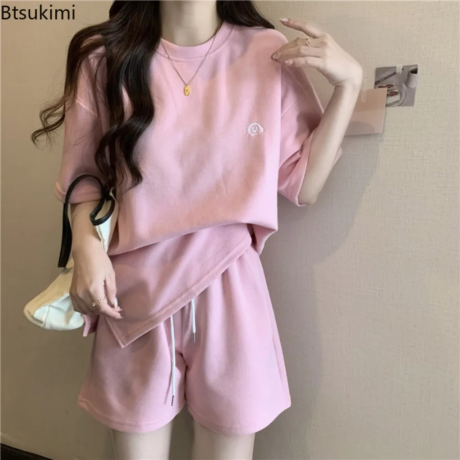 2025 Women's Summer Casual 2PCS Short Sets Solid All Match Sports Matching Sets Female Loose Top Shirts and Shorts Sets Clothing
2025 Women's Summer Casual 2PCS Short Sets Solid All Match Sports Matching Sets Female Loose Top Shirts and Shorts Sets Clothing