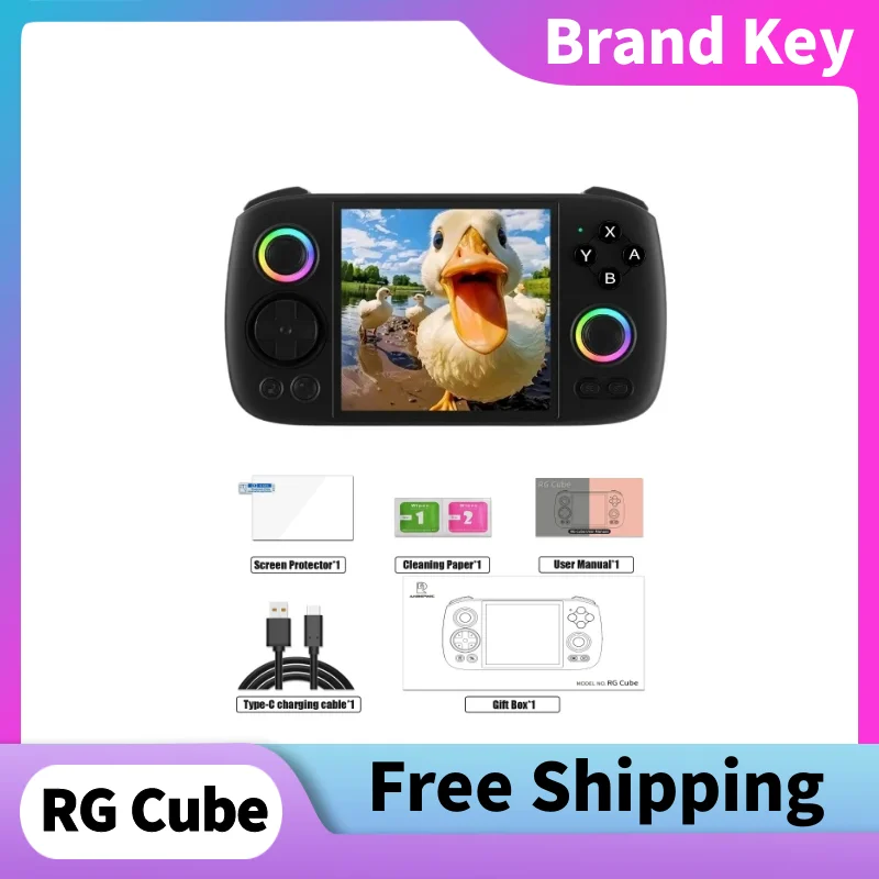 ANBERNIC RG Cube Retro Handheld Game Console 64bit Android 13 Unisoc T820 3.95 Inch IPS Screen Hall Joystick RGB lighting effect
ANBERNIC RG Cube Retro Handheld Game Console 64bit Android 13 Unisoc T820 3.95 Inch IPS Screen Hall Joystick RGB lighting effect