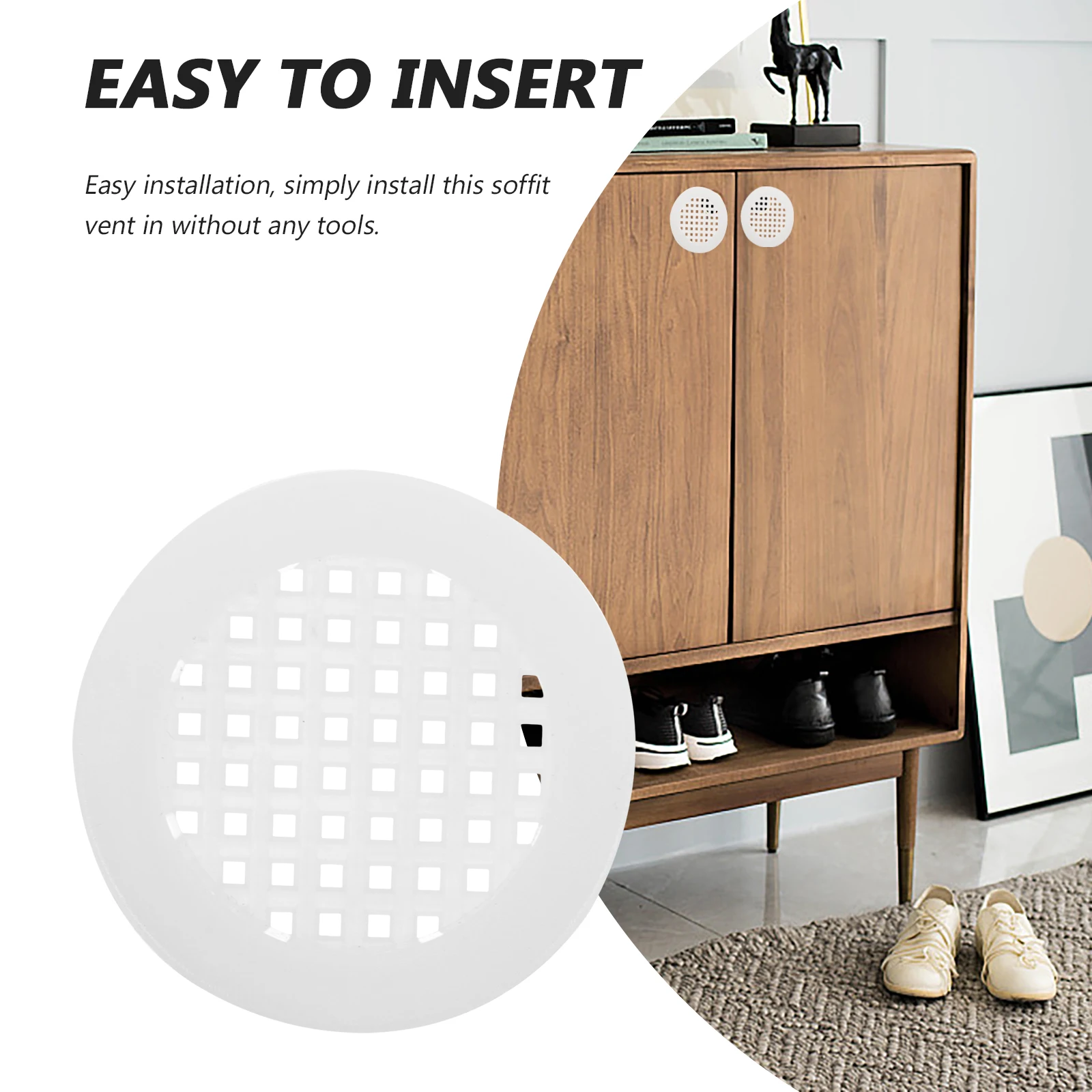 20Pcs Replacement Cabinet Door Vent Covers Round Soffit Vent Plastic Decorative Under Cabinet Air Ventilation Cover
20Pcs Replacement Cabinet Door Vent Covers Round Soffit Vent Plastic Decorative Under Cabinet Air Ventilation Cover