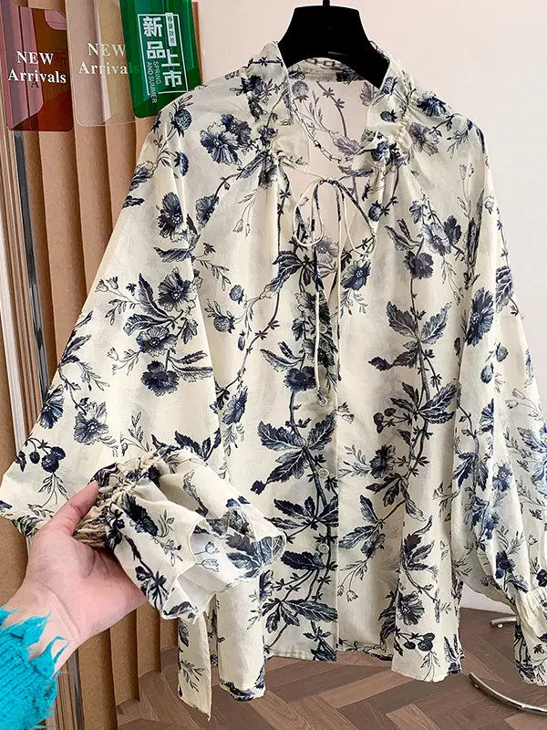 Ele Faionable Long Sve Loose Fit irt with Tie Stand Collar Floral Print Casual Commute Open Cardigan Sle Women's...
Ele Faionable Long Sve Loose Fit irt with Tie Stand Collar Floral Print Casual Commute Open Cardigan Sle Women's...
