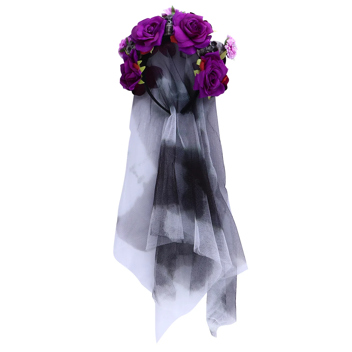 Skull Headband Halloween Headpiece Flower Hair Hoop Ribbons Rose Headdress Hairband Veil
Skull Headband Halloween Headpiece Flower Hair Hoop Ribbons Rose Headdress Hairband Veil
