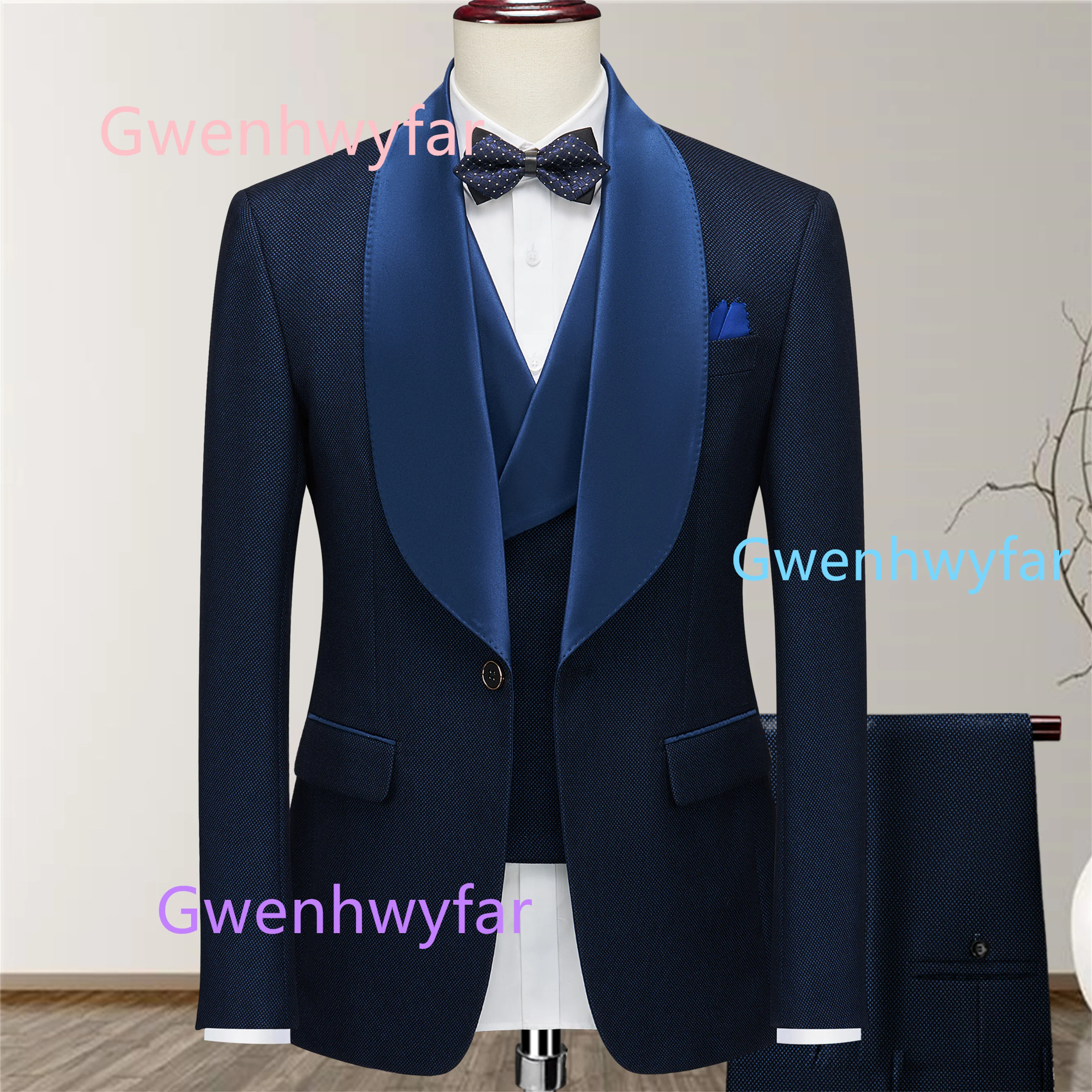 G&N High Quality Dark Blue Tweed Suit 3-piece set 2026 Elegant Men's Business Cocktail Suit Groom Groomsman Wedding Suits
G&N High Quality Dark Blue Tweed Suit 3-piece set 2026 Elegant Men's Business Cocktail Suit Groom Groomsman Wedding Suits