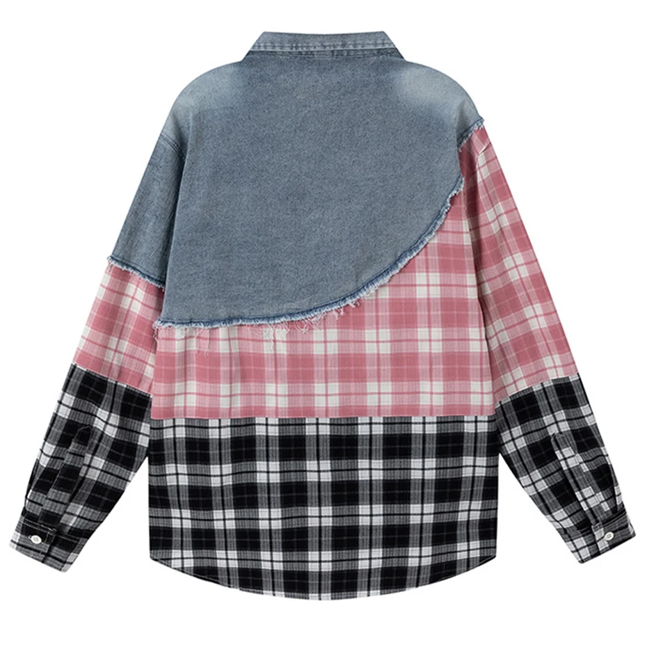 Men Vintage Patchwork Plaid Shirts Streetwear Harajuku Hip Hop Oversized Shirts Long Sleeve Button Up Blouse Shirts
Men Vintage Patchwork Plaid Shirts Streetwear Harajuku Hip Hop Oversized Shirts Long Sleeve Button Up Blouse Shirts