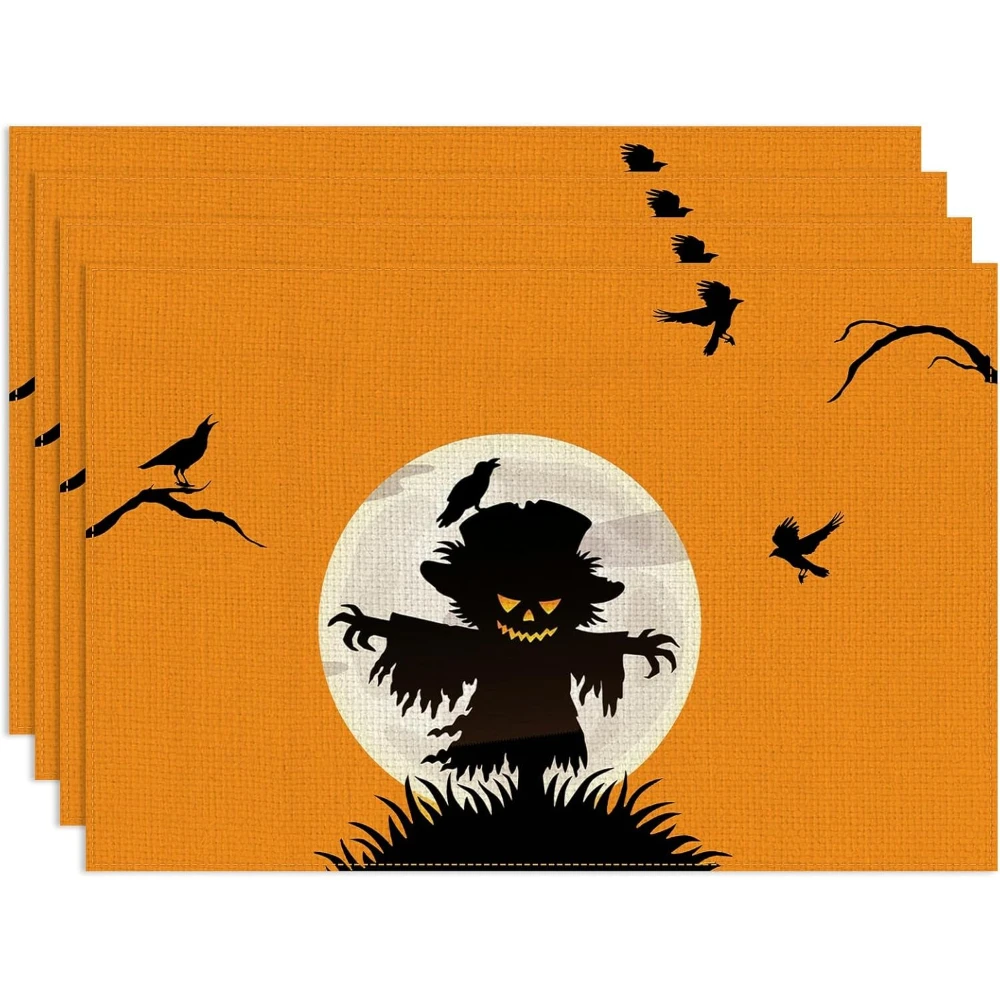 Halloween Decorations Placemats Set of 4,12x18 Inch Linen Spooky Scarecrow Tree Crows Branchs Washable
Halloween Decorations Placemats Set of 4,12x18 Inch Linen Spooky Scarecrow Tree Crows Branchs Washable