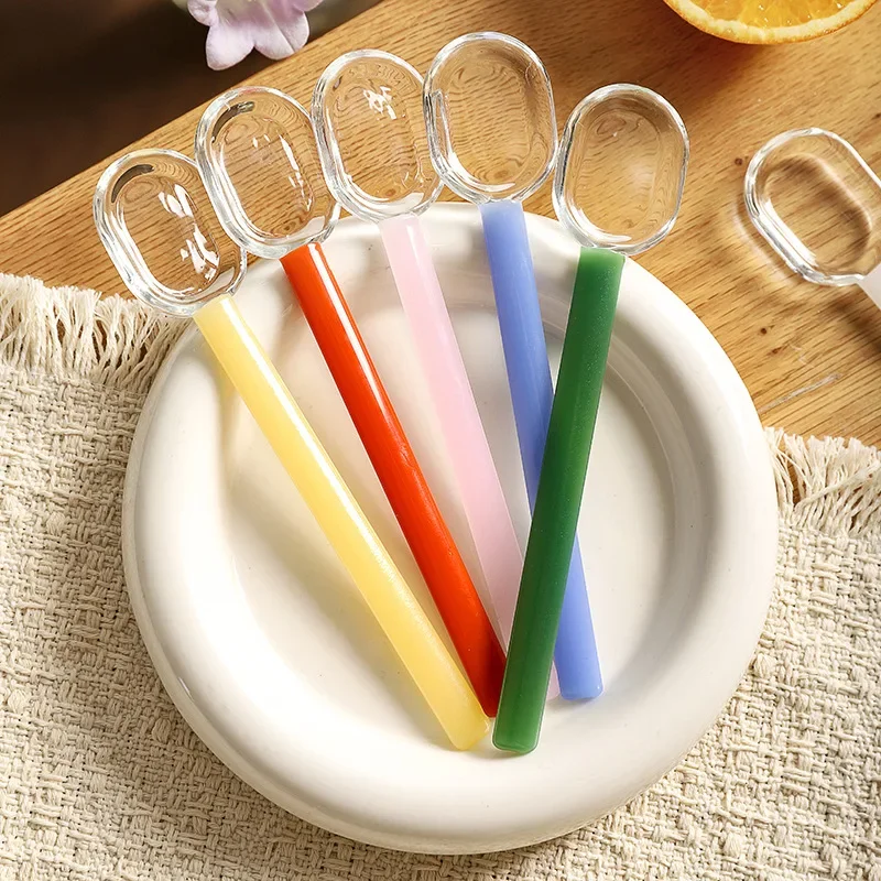 Cute Colorful Glass Long Spoon With Lily Flower High borosilicate heat-resistant glass lily flower mixing spoon
Cute Colorful Glass Long Spoon With Lily Flower High borosilicate heat-resistant glass lily flower mixing spoon