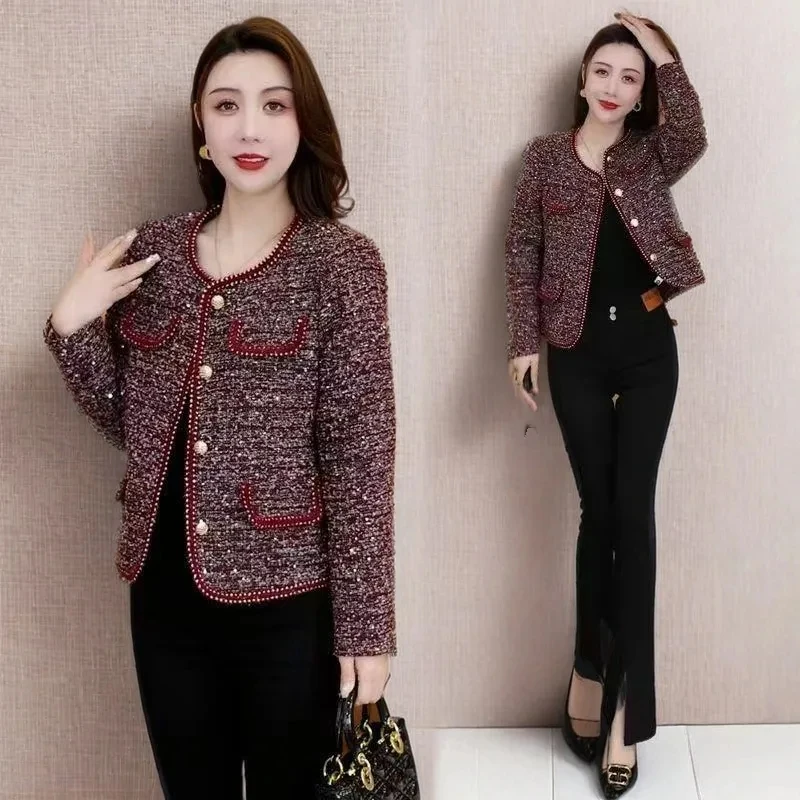 Spring Autumn 2025 New Fashion Jacket Women Small Fragrant Short Loose Coat Female Round Neck Casual Elegant Lady Outerwear Tops
Spring Autumn 2025 New Fashion Jacket Women Small Fragrant Short Loose Coat Female Round Neck Casual Elegant Lady Outerwear Tops