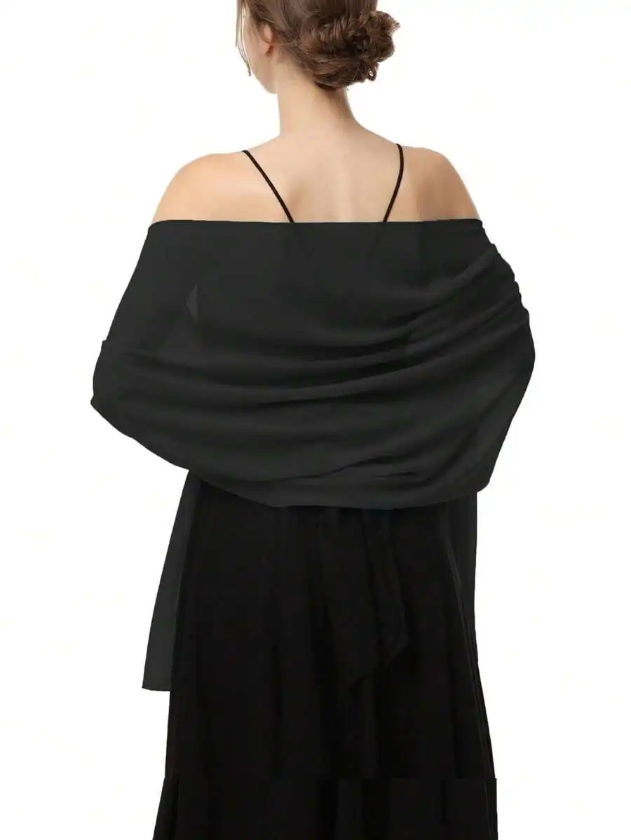 Black Chiffon Shawl Scarf For Wedding Formal Occasion Versatile Wrap
Black Chiffon Shawl Scarf For Wedding Formal Occasion Versatile Wrap