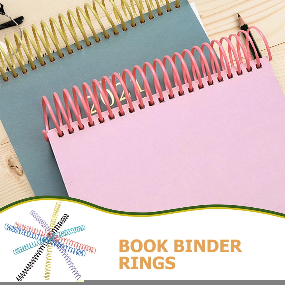 12 Pcs Coil Notebook Notepad Binding Rings Spiral Loose Leaf Black Blue Green Yellow Pink Purple Plastic Flexible
12 Pcs Coil Notebook Notepad Binding Rings Spiral Loose Leaf Black Blue Green Yellow Pink Purple Plastic Flexible