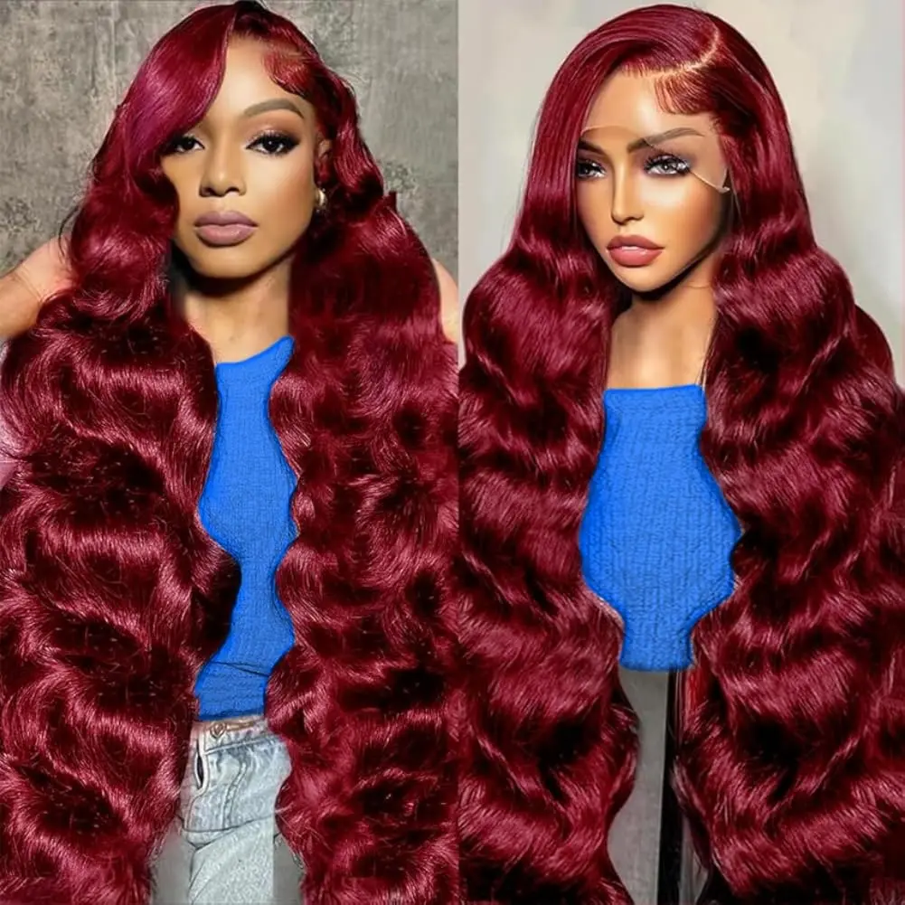 40 lnch 13x4 Wig 250% Density Brazilian Hd 13x6 Burgundy Body Wave Lace Frontal Human Hair Lace Front Colored 99j Red Wigs Women
40 lnch 13x4 Wig 250% Density Brazilian Hd 13x6 Burgundy Body Wave Lace Frontal Human Hair Lace Front Colored 99j Red Wigs Women