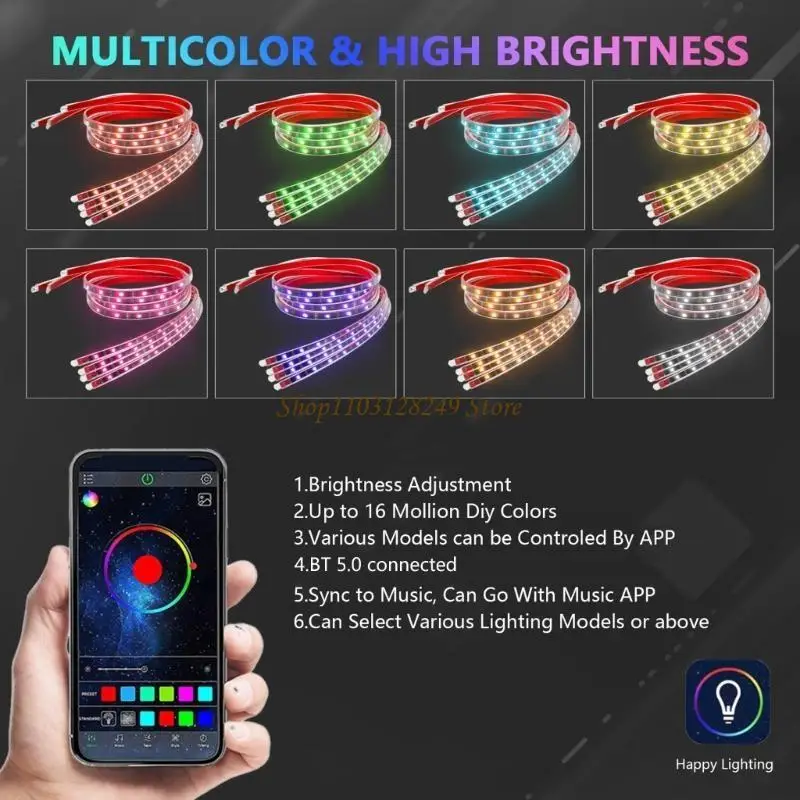 N5KD Car Lights Rock Light Kits Car Chassis Light for ATV SUV High Brightness Car Light APP Control with Music Modes
N5KD Car Lights Rock Light Kits Car Chassis Light for ATV SUV High Brightness Car Light APP Control with Music Modes