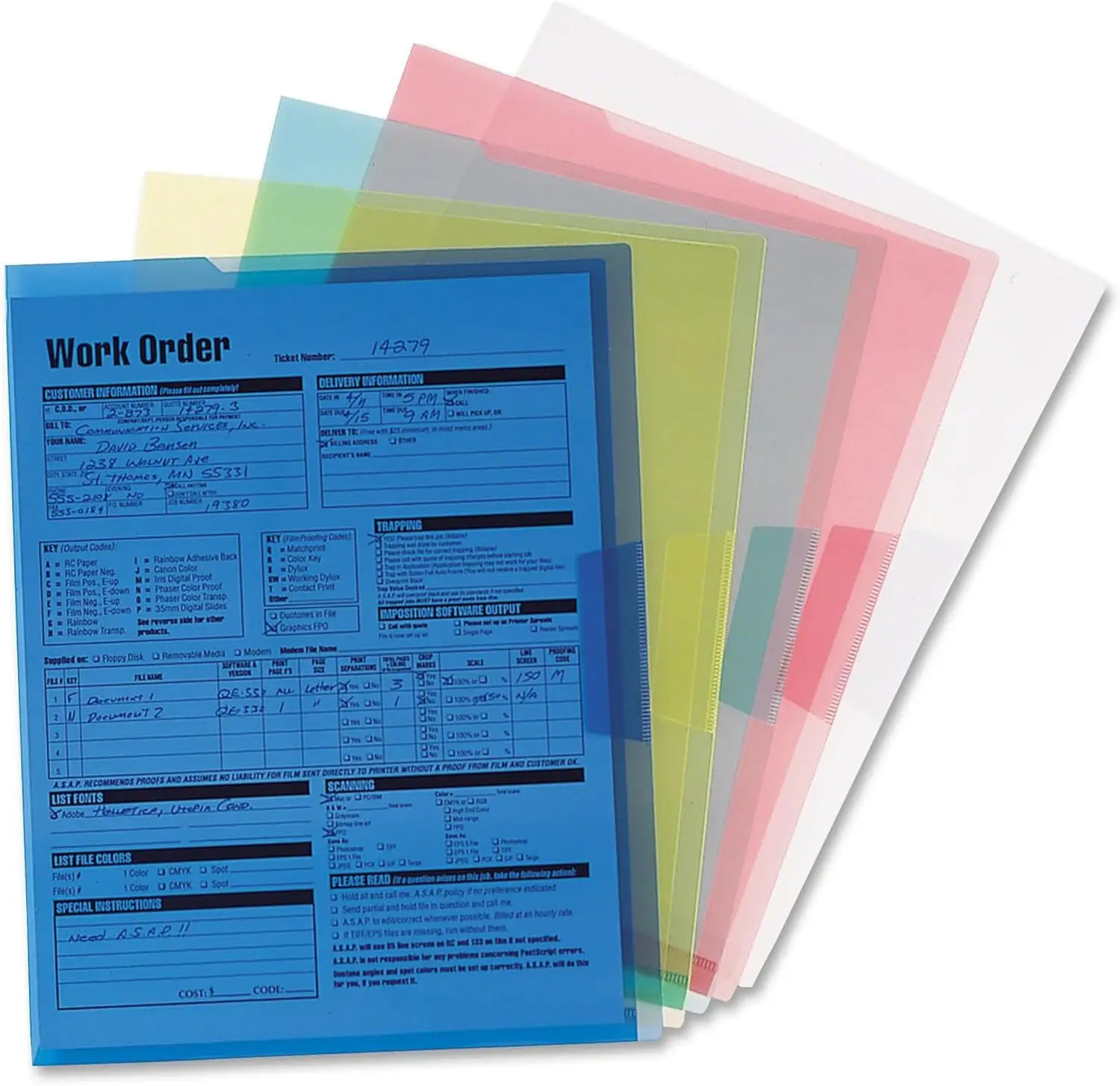 Organized Translucent Project Jackets, Letter Size, Assorted Colors, 5-Pack for Easy Filing
Organized Translucent Project Jackets, Letter Size, Assorted Colors, 5-Pack for Easy Filing