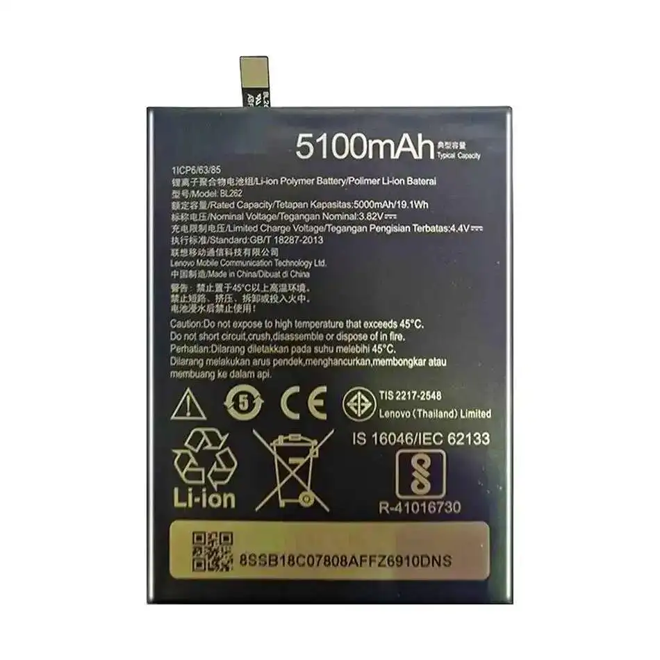BL262 Fast Charging For Lenovo Vibe P2 P2a42 P2c72 Good Low-Temperature Performance 5000Mah Mobile Phone Battery
BL262 Fast Charging For Lenovo Vibe P2 P2a42 P2c72 Good Low-Temperature Performance 5000Mah Mobile Phone Battery