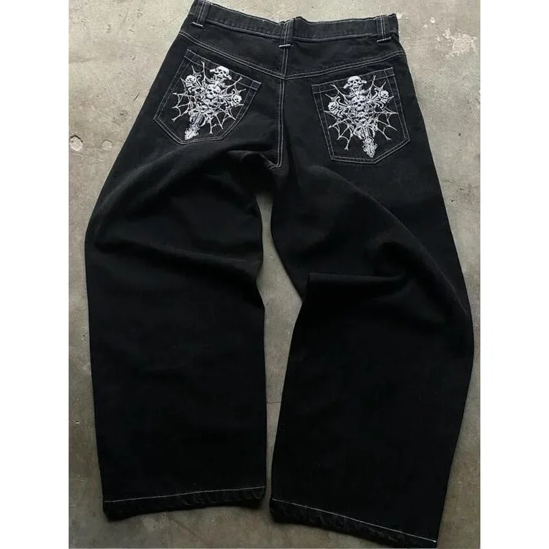 Halloween Embroidery Design Loose Wide Leg Jeans Y2K Street Style Low Waist Drawstring Unisex Denim Pants Resistant to Deform...
Halloween Embroidery Design Loose Wide Leg Jeans Y2K Street Style Low Waist Drawstring Unisex Denim Pants Resistant to Deform...
