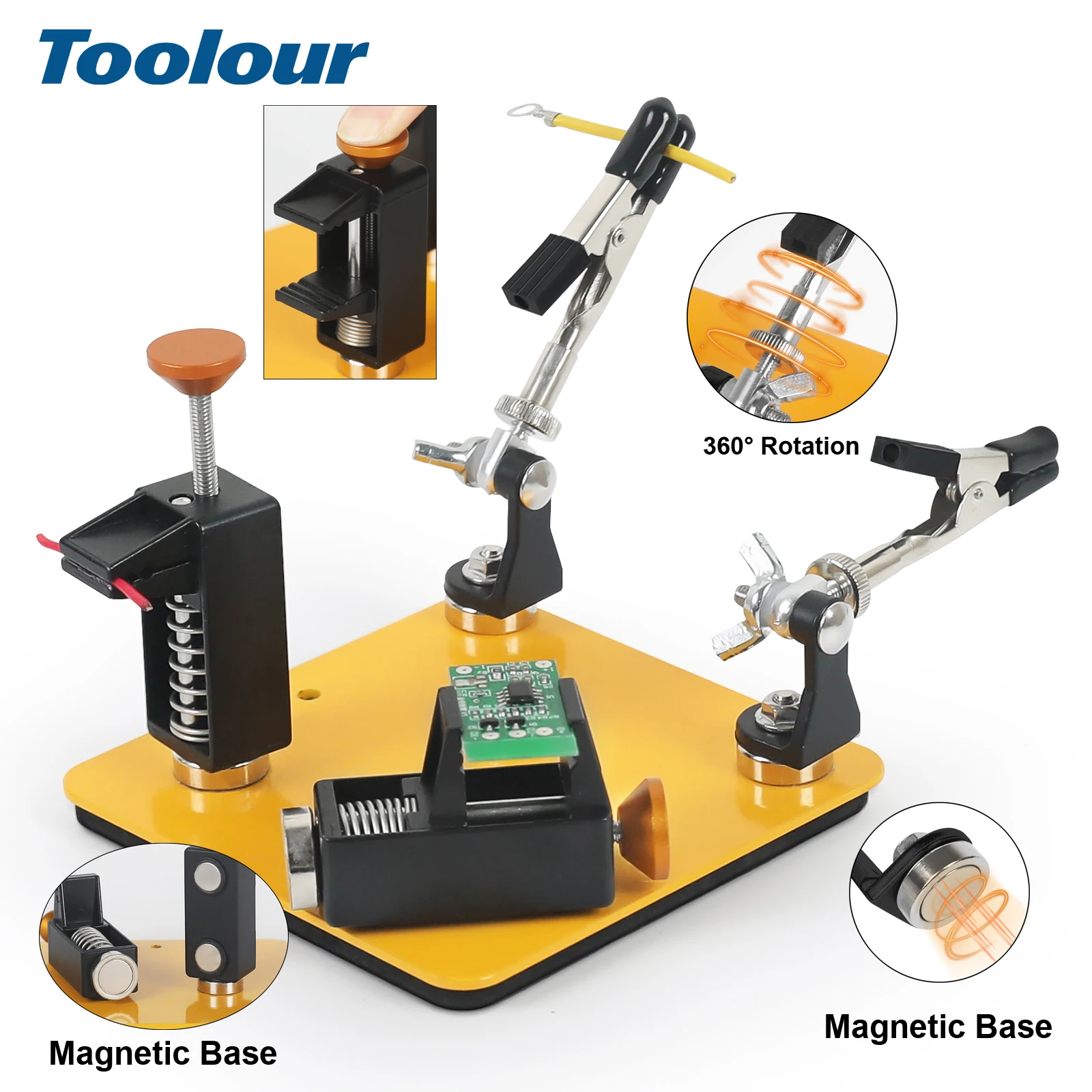 Toolour Soldering Helping Hands Magnetic Metal Flexible Arms Third Hand Tool Adjustable PCB Holder for Electronics Repair
Toolour Soldering Helping Hands Magnetic Metal Flexible Arms Third Hand Tool Adjustable PCB Holder for Electronics Repair