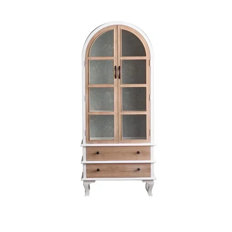 Solid Wood Wine Cabinet American Living Room Wall Glass Partition Simple Retro Arch Display Cabinet
Solid Wood Wine Cabinet American Living Room Wall Glass Partition Simple Retro Arch Display Cabinet