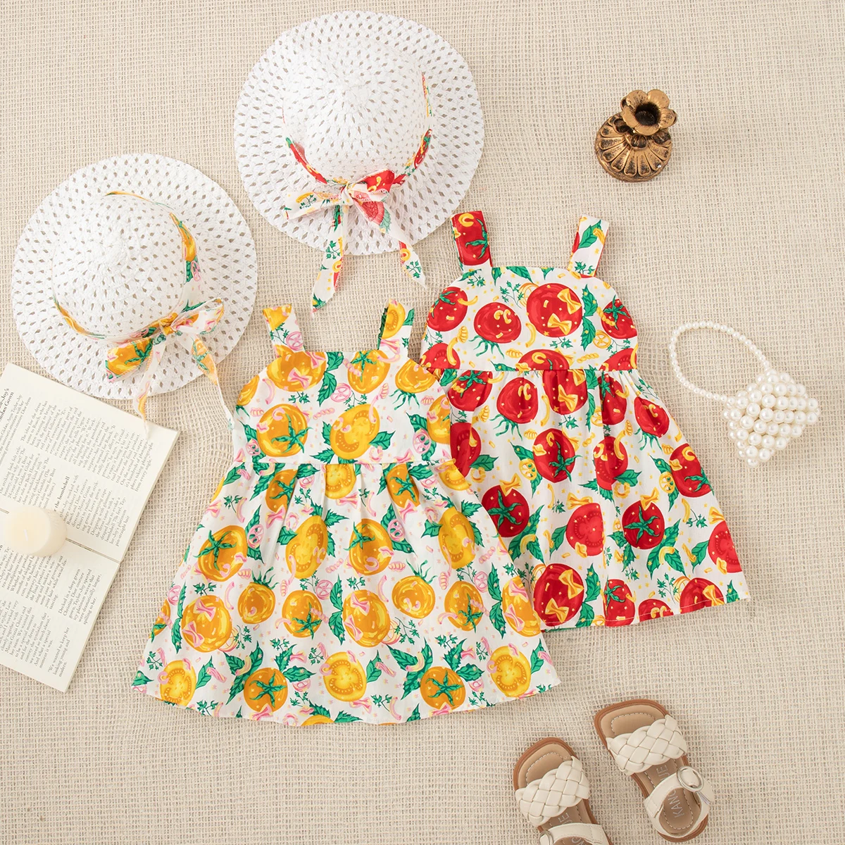 Baby Girl Dress Summer Cotton Bow Fruit Suspender Girls Dresses Cute Casual Beach Baby Girl Clothing With Hat
Baby Girl Dress Summer Cotton Bow Fruit Suspender Girls Dresses Cute Casual Beach Baby Girl Clothing With Hat