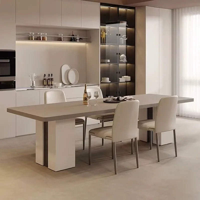 Итальянские минималистичные обеденные столы Современный минималистский прямоугольный обеденный стол из каменной плиты кремового цвета Дизайнерская мебель для дома FYDT
Итальянские минималистичные обеденные столы Современный минималистский прямоугольный обеденный стол из каменной плиты кремового цвета Дизайнерская мебель для дома FYDT