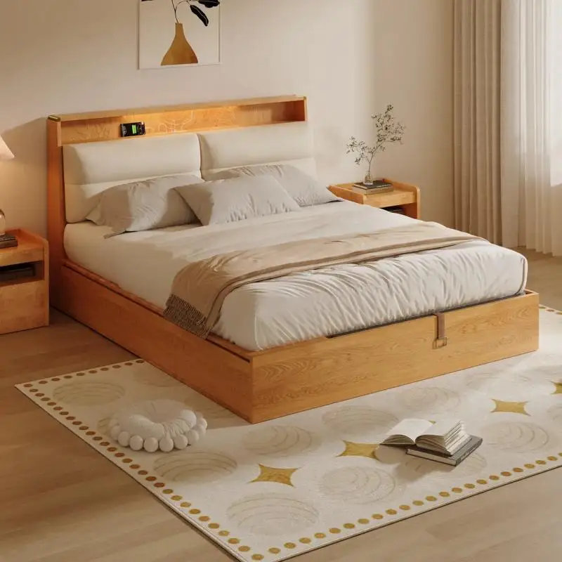 Log color solid wood high box bed household bedroom soft bag leather 1.8 meters bed master bedroom high head double bed
Log color solid wood high box bed household bedroom soft bag leather 1.8 meters bed master bedroom high head double bed