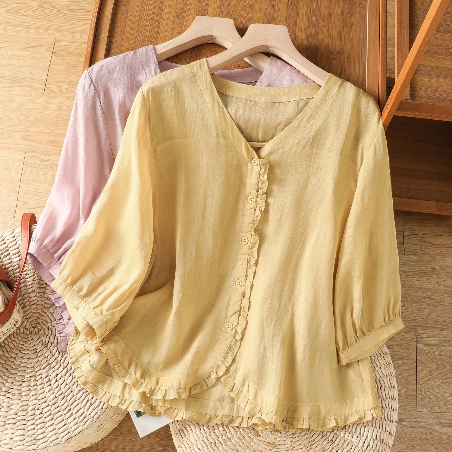 High-End Lightweight Large Size Women's Shirt Top And Casual Pants Cotton Linen Two-Piece Set Summer New Arrival Commute Style
High-End Lightweight Large Size Women's Shirt Top And Casual Pants Cotton Linen Two-Piece Set Summer New Arrival Commute Style