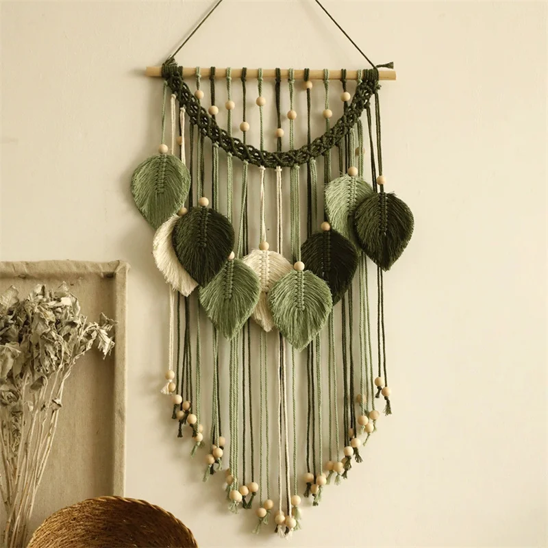 Forest Leaves Woven Tapestry Ornament Macrame Tapestry Leaf Tassel Hanging Decor for Living Room Bedroom Wedding Boho Decoration
Forest Leaves Woven Tapestry Ornament Macrame Tapestry Leaf Tassel Hanging Decor for Living Room Bedroom Wedding Boho Decoration
