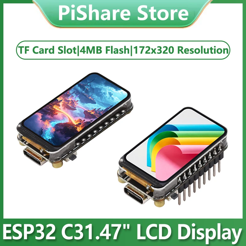 ESP32-C3 1.47 inch LCD Display Development Board 172×320 1.47inch Screen SD Supports 2.4GHz Wi-Fi And BLE 5
ESP32-C3 1.47 inch LCD Display Development Board 172×320 1.47inch Screen SD Supports 2.4GHz Wi-Fi And BLE 5