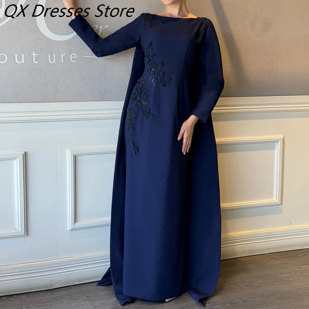 Women's A-line Evening Dresses Floor-length Scoop-neck Full Sleeve Prom Dresses Fashion Flowers Beading Draped Customized Gowns
Women's A-line Evening Dresses Floor-length Scoop-neck Full Sleeve Prom Dresses Fashion Flowers Beading Draped Customized Gowns
