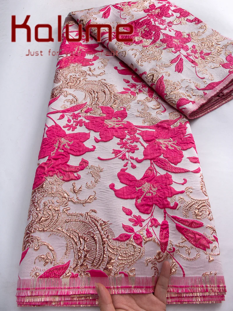 Kalume Lace 2025 Роскошная африканская парчовая кружевная ткань Высокое качество Французская позолоченная кружевная ткань для шитья праздничного платья F4442