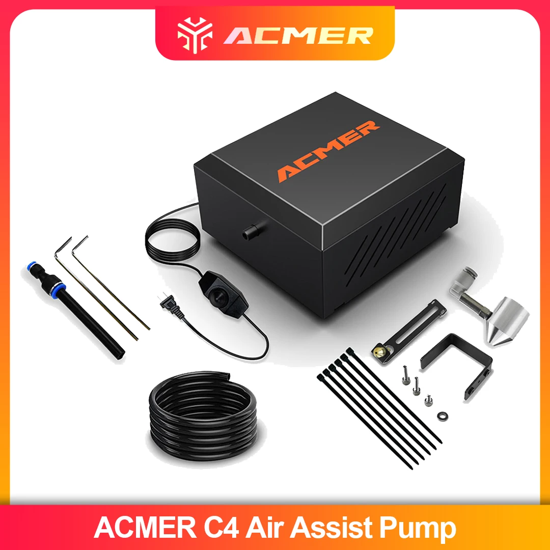ACMER C4 Air Assist System Kit 30L/min High Airflow for Laser Engraver Cutting Machine Improve Cutting Quality Remove Smoke Dust
ACMER C4 Air Assist System Kit 30L/min High Airflow for Laser Engraver Cutting Machine Improve Cutting Quality Remove Smoke Dust