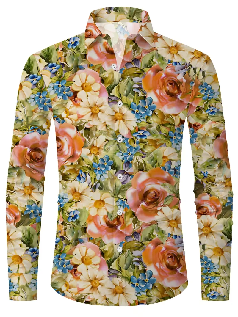 Новая мужская рубашка с длинными рукавами с 3D цветочным принтом, красочным чернильным узором и повседневным топом рубашки с длинными рукавами на пуговицах
Новая мужская рубашка с длинными рукавами с 3D цветочным принтом, красочным чернильным узором и повседневным топом рубашки с длинными рукавами на пуговицах