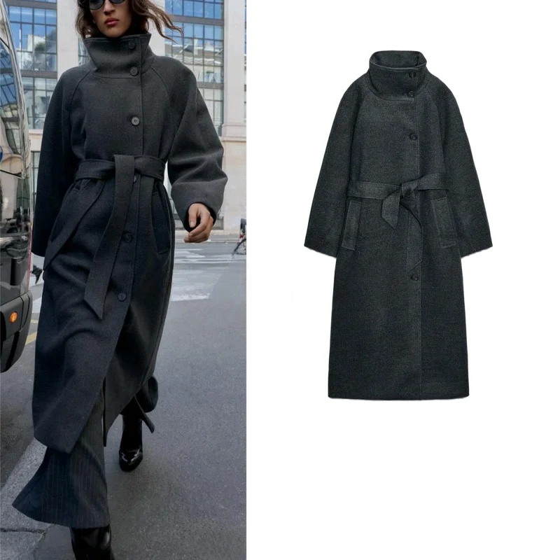 Новое женское двубортное пальто с пуговицами, мягкое, с длинными рукавами, воротником-стойкой и поясом, осенне-зимняя коллекция 30369
Новое женское двубортное пальто с пуговицами, мягкое, с длинными рукавами, воротником-стойкой и поясом, осенне-зимняя коллекция 30369