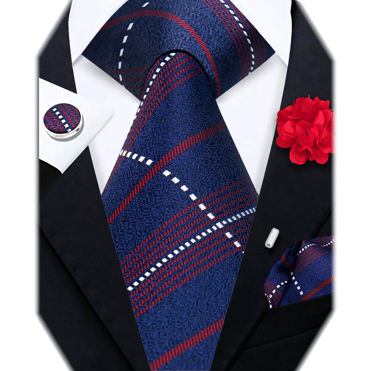 Men Elegant Tie Set Classic Plaid with Bow Tie Cufflinks Pocket Square Brooch Wedding Suit High Quality 5 Pcs Formal Gravata
Men Elegant Tie Set Classic Plaid with Bow Tie Cufflinks Pocket Square Brooch Wedding Suit High Quality 5 Pcs Formal Gravata