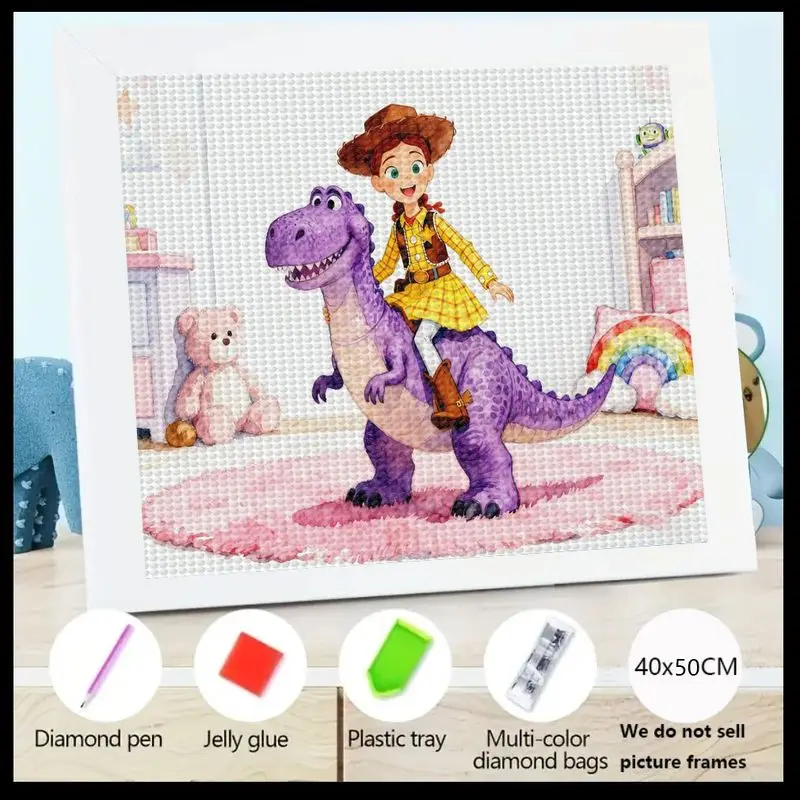 1 шт. 5D DIY комплект алмазной живописи, милый мультяшный пастушка верхом фиолетового динозавра, полный дрель, художественный набор со стразами для детей и A
1 шт. 5D DIY комплект алмазной живописи, милый мультяшный пастушка верхом фиолетового динозавра, полный дрель, художественный набор со стразами для детей и A