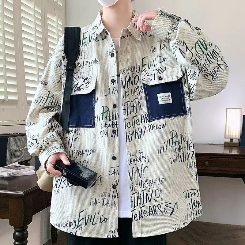 Loose Casual Men's irt New Autumn Faion Small ence Design Top Men's Trendy All-Match Outerwear Stand Fit Long Sve
Loose Casual Men's irt New Autumn Faion Small ence Design Top Men's Trendy All-Match Outerwear Stand Fit Long Sve