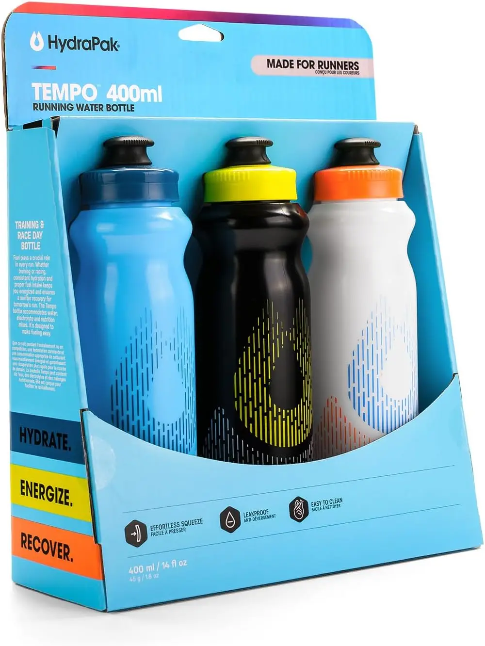 Running Water Bottle 3-Pack for Marathon Training, Easy Squeeze Hydration with Leak Proof Cap
Running Water Bottle 3-Pack for Marathon Training, Easy Squeeze Hydration with Leak Proof Cap