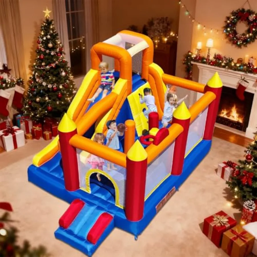 Baralir Inflatable Bounce House with 8.98 4.82 Ft Oversized Jump Area 88'' Extra-Long Slide Climbing Wall Obstacle Poles Hoop D
Baralir Inflatable Bounce House with 8.98 4.82 Ft Oversized Jump Area 88'' Extra-Long Slide Climbing Wall Obstacle Poles Hoop D