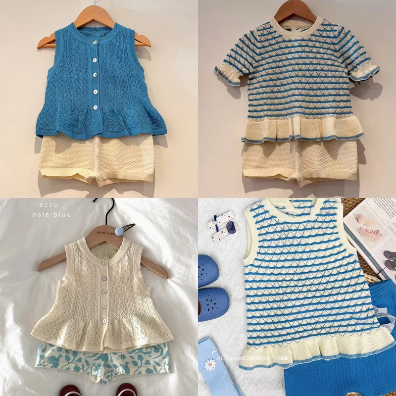 Pre-sale(ship March) 2026 Fub Spring Summer Baby Girls Knitted T-shirt Cotton Hollow Knit Short Sleeves Girls Top Kids Clothes
Pre-sale(ship March) 2026 Fub Spring Summer Baby Girls Knitted T-shirt Cotton Hollow Knit Short Sleeves Girls Top Kids Clothes