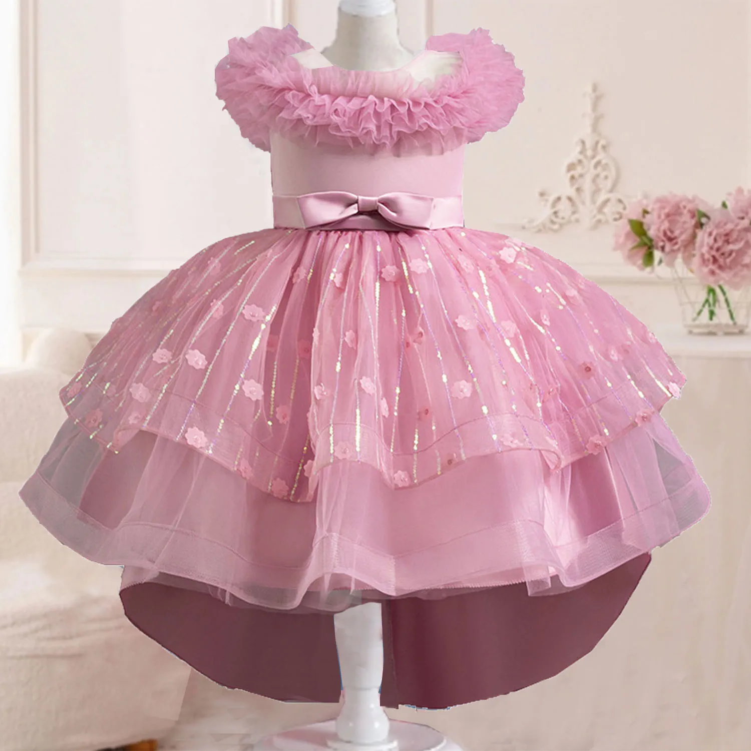 Shiny Toddler Little Girls Ruffled Bowknot Birthday Party Graduation Ceremony Pageant Festival Holiday High-Low Dress
Shiny Toddler Little Girls Ruffled Bowknot Birthday Party Graduation Ceremony Pageant Festival Holiday High-Low Dress