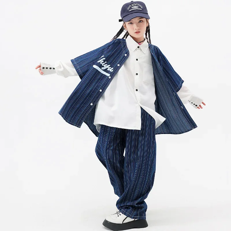 Hip Hop Girls Clothing Green Letter Shirt Street Dance Striped Jeans For Kids Boys Performance Modern Dance Clothes Jazz Costume
Hip Hop Girls Clothing Green Letter Shirt Street Dance Striped Jeans For Kids Boys Performance Modern Dance Clothes Jazz Costume