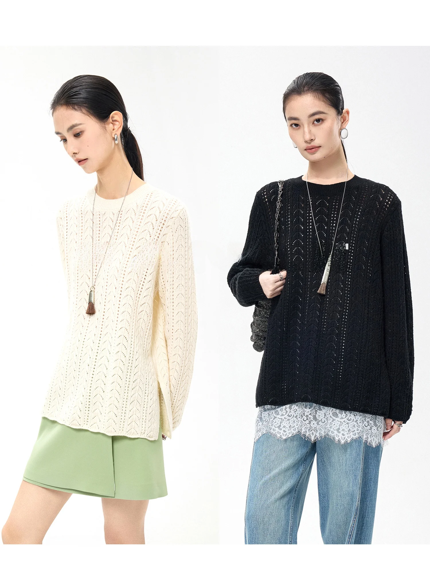 FANLE STUDIOS Loose Knitted Wool Sweater Hollow out Crochet Waist Cord Spring Summer Women's Minimalist Style Long Sleeve
FANLE STUDIOS Loose Knitted Wool Sweater Hollow out Crochet Waist Cord Spring Summer Women's Minimalist Style Long Sleeve