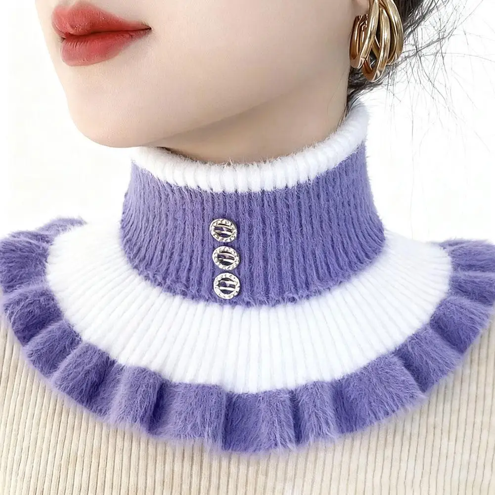 Knitted Stripe Lapel Collar Warmth Neck Cover for Women Thickened Imitation Mink Velvet Fake Collar Neck Scarf
Knitted Stripe Lapel Collar Warmth Neck Cover for Women Thickened Imitation Mink Velvet Fake Collar Neck Scarf