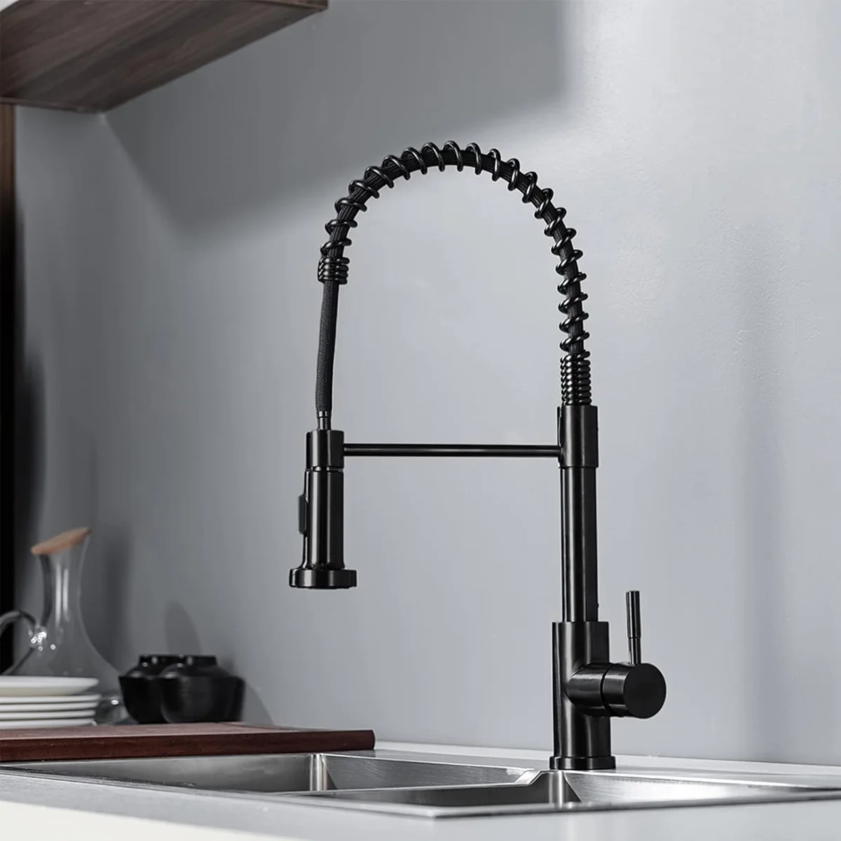 Matte Black Pull Down Kitchen Faucet Chrome Dual Modes Nozzle Hot Cold Water Mixer Crane Tap Brass Spring Kitchen Sink Faucets
Matte Black Pull Down Kitchen Faucet Chrome Dual Modes Nozzle Hot Cold Water Mixer Crane Tap Brass Spring Kitchen Sink Faucets