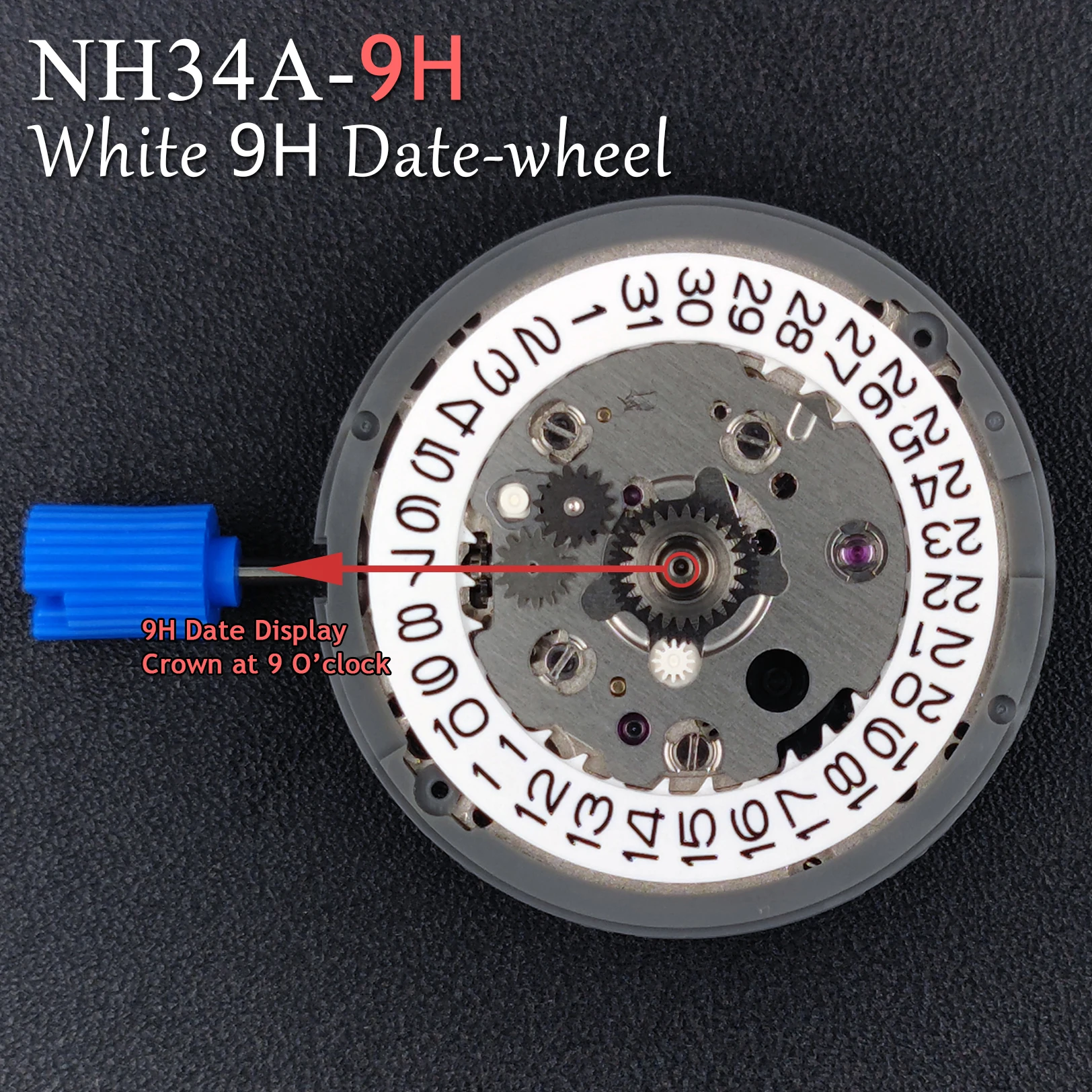 NH34-9H Left-Handed Automatic Mechanical Movement Modification GMT 4 Hands Date/Crown at 9 O'Clock Position NH34A 24 Hours 9H
NH34-9H Left-Handed Automatic Mechanical Movement Modification GMT 4 Hands Date/Crown at 9 O'Clock Position NH34A 24 Hours 9H