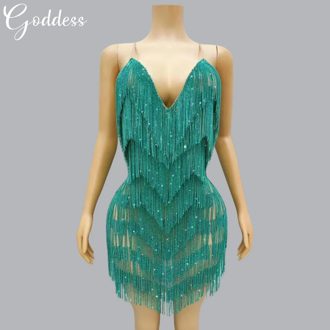 Luxury New Rhinestones Fringes Sexy Backless Slip Dress Women's Evening Prom Cocktail Birthday Party Dress Show Dance Stage Wear
Luxury New Rhinestones Fringes Sexy Backless Slip Dress Women's Evening Prom Cocktail Birthday Party Dress Show Dance Stage Wear