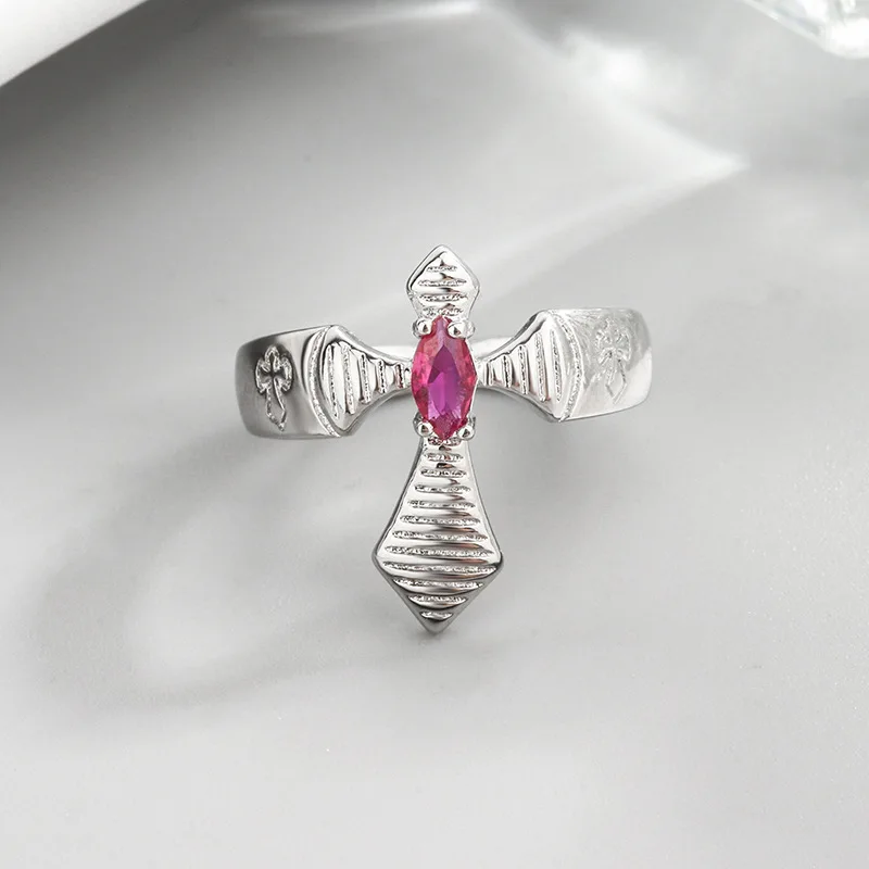 Fashion 925 Sterling Silver Cross Red Zircon Open Rings For Women Luxury Jewelry Wholesale Cheap
Fashion 925 Sterling Silver Cross Red Zircon Open Rings For Women Luxury Jewelry Wholesale Cheap